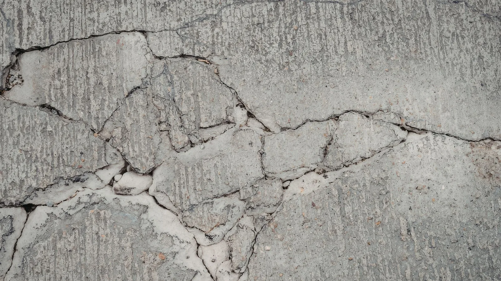Cracked concrete slab in need of repair