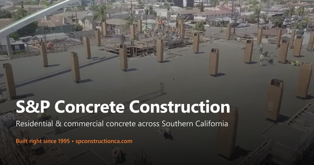 Sp Construction S&P Concrete Construction | Southern California's Fastest Growing ...